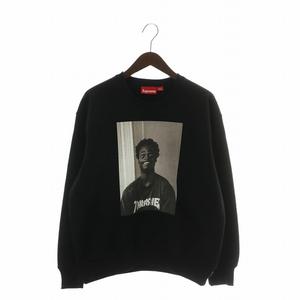 シュプリーム SUPREME × スラッシャー Thrasher Harold Hunter Crewneck トレーナー スウェット 長袖 裏起毛 クルーネック ロゴ プリント S 黒 ブラック /XZ ■GY18 メンズ