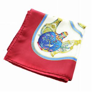 エルメス HERMES カレ90 大判スカーフ ストール 総柄 香水の瓶 ロゴ 絹 シルク マルチカラー ■GY19 /MQ レディース