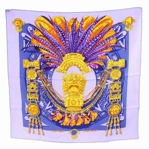 エルメス HERMES カレ90 mexique メキシコ スカーフ 絹 シルク 紫 パープル /AN11 ■OH レディース