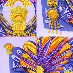 エルメス HERMES カレ90 mexique メキシコ スカーフ 絹 シルク 紫 パープル /AN11 ■OH レディース