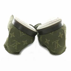 ルイヴィトン LOUIS VUITTON フラットシューズ バレエシューズ モノグラム リボン 35 1/2 23.0 カーキ /MP ■GY19 レディース