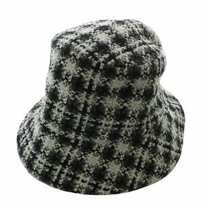 シャネル CHANEL 帽子 バケットハット バケハ ウール ツイード ココマーク シルバー金具 M 黒 ブラック 白 ホワイト /XZ ■GY17 レディース