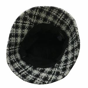 シャネル CHANEL 帽子 バケットハット バケハ ウール ツイード ココマーク シルバー金具 M 黒 ブラック 白 ホワイト /XZ ■GY17 レディース