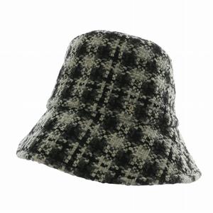 シャネル CHANEL 帽子 バケットハット バケハ ウール ツイード ココマーク シルバー金具 M 黒 ブラック 白 ホワイト /XZ ■GY17 レディース