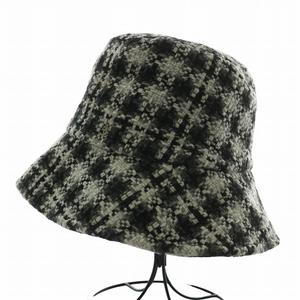 シャネル CHANEL 帽子 バケットハット バケハ ウール ツイード ココマーク シルバー金具 M 黒 ブラック 白 ホワイト /XZ ■GY17 レディース