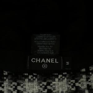 シャネル CHANEL 帽子 バケットハット バケハ ウール ツイード ココマーク シルバー金具 M 黒 ブラック 白 ホワイト /XZ ■GY17 レディース
