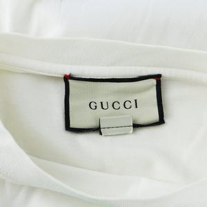 グッチ GUCCI ブレード Tシャツ カットソー 半袖 ロゴ プリント オーバーサイズ S 白 ホワイト ■GY18 /MQ メンズ