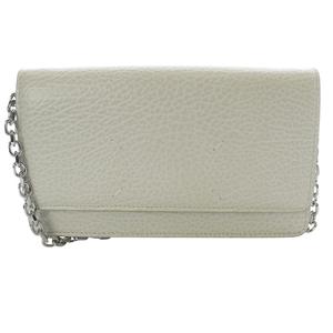 メゾンマルジェラ 11 Maison Margiela 11 レザー チェーンウォレット ショルダーバッグ レザー 白 ホワイト S56UI0147 /SR28 レディース