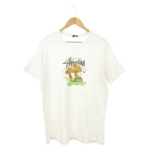 ステューシー STUSSY Tシャツ カットソー 半袖 プリント きのこ キノコ ロゴ M 白 ホワイト /AH19 ■GY01 メンズ