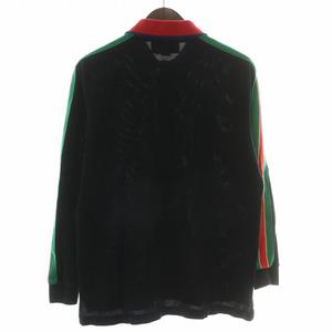 グッチ GUCCI ポロシャツ 長袖 シェリーライン ロゴ XS 黒 ブラック 545784 XJAG4 /XZ ■GY17 メンズ