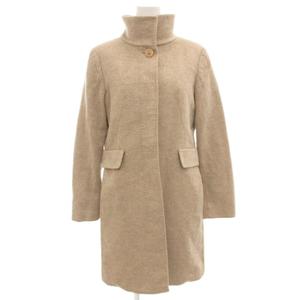 マックスマーラステュディオ Max Mara Studio スタンドカラーコート ミドル ハーフ丈 ウール 36 ベージュ /GV ■GY47 レディース