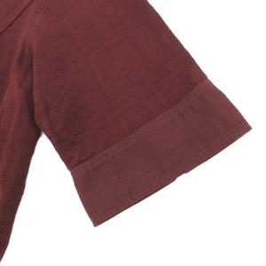 バーバリー BURBERRY シャツ ブラウス ロゴ刺繍 半袖 2 ボルドー /AE ■GY47 レディース