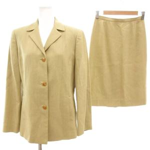 バーバリーズ Burberrys ヴィンテージ セットアップ フォーマル ジャケット 総裏地 シングル スカート シルク 38 S ベージュ 秋冬 /AE ■GY47 レディース