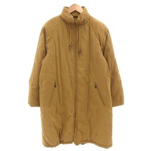 バーバリー BURBERRY 白タグ ヴィンテージ 中綿コート ジップアップ 刺繍 ロゴ ロング丈 9AR ベージュ /AE ■GY47 メンズ