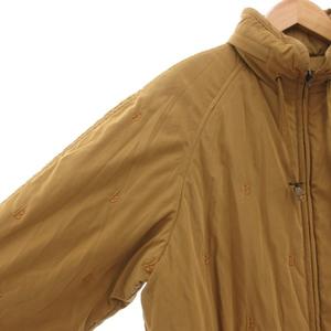 バーバリー BURBERRY 白タグ ヴィンテージ 中綿コート ジップアップ 刺繍 ロゴ ロング丈 9AR ベージュ /AE ■GY47 メンズ