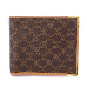 セリーヌ CELINE 二つ折り財布 コンパクトウォレット マカダム柄 ロゴ PVC 茶 ブラウン /BB ■OH レディース