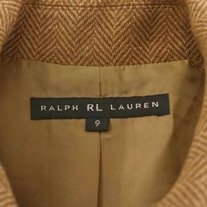 ラルフローレン RALPH LAUREN ジャケット ヘリンボーン ジップアップ ウール 9 茶 ブラウン JKRLIA2004 /AN34 レディース