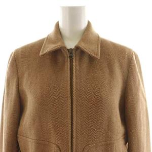 ラルフローレン RALPH LAUREN ジャケット ヘリンボーン ジップアップ ウール 9 茶 ブラウン JKRLIA2004 /AN34 レディース