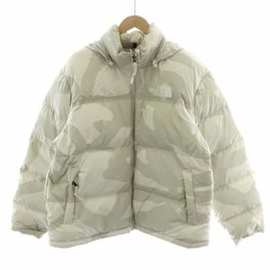 ザノースフェイス THE NORTH FACE カウズ KAWS ヌプシジャケット Retro 1996 Nuptse Jacket ダウンジャケット アウター スタンドネック フード 収納可 総柄 ロゴ XL 白 ホワイト 灰 グレー NF0A7WLU /MP ■GY18 メンズ