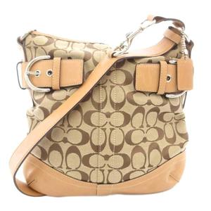 コーチ COACH F03574 シグネチャー ショルダーバッグ 斜め掛け クロスボディ キャンバス ロゴ 茶 ブラウン /GV ■GY18 レディース