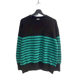 イエナ IENA ニット セーター ウール ボーダー 黒 ブラック 緑 グリーン ■WGA レディース