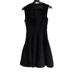 アライア ALAIA 美品 ワンピース ノースリーブ ラメ ひざ丈 黒 ブラック 40 約M レディース