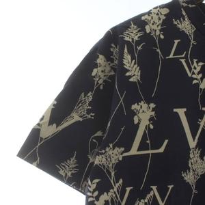 ルイヴィトン LOUIS VUITTON LV リーフディスチャージ Tシャツ カットソー 半袖 クルーネック ロゴ 総柄 M 紺 ネイビー ベージュ RM202M UYM HJY04W /XZ ■GY18 メンズ