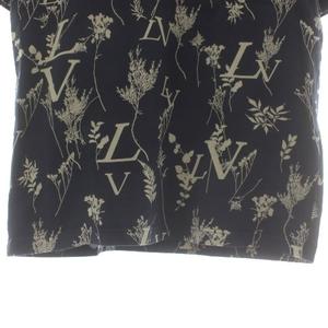 ルイヴィトン LOUIS VUITTON LV リーフディスチャージ Tシャツ カットソー 半袖 クルーネック ロゴ 総柄 M 紺 ネイビー ベージュ RM202M UYM HJY04W /XZ ■GY18 メンズ
