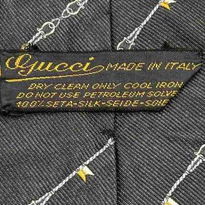 グッチ GUCCI オールドグッチ ヴィンテージ シルク ネクタイ ホースビット 深緑 ダークグリーン ■GY99 メンズ