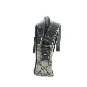 グッチ GUCCI 162910 002122 シェリーライン ショルダーバッグ GG柄 PVC レザー グレー 紺 ネイビー ■GY12 /MQ ■OH レディース