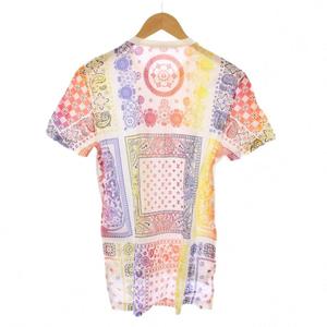 ルイヴィトン LOUIS VUITTON フラグメント ペイズリー モノグラム Tシャツ 半袖 クルーネック 切替 XS 白 ホワイト マルチカラー /BB メンズ