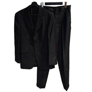 ポールスミス PAUL SMITH スーツ セットアップ テーラードジャケット 3B パンツ スラックス ピンストライプ M 黒 ブラック ■IBO101 メンズ