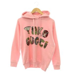 未使用品 グッチ GUCCI ヒグチユウコ 日本限定 ビジューパーカー スウェット プルオーバー XXS ピンク マルチカラー 615061 /CX ■OS レディース