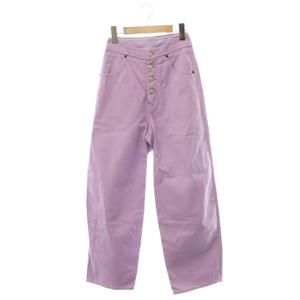 エムエムシックス メゾンマルジェラ MM6 Maison Margiela キャロットジーンズ デニムパンツ ジーンズ ハイウエスト ロゴボタン ボタンフライ 36 パープル S52LA0119 /CX ■OS レディース