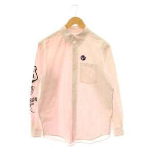 ヒステリックグラマー HYSTERIC GLAMOUR 26SS DIZZY&MILKY BAD ASS WHISKY ボタンダウンシャツ ストライプ 長袖 S ピンク /HS ■OS メンズ