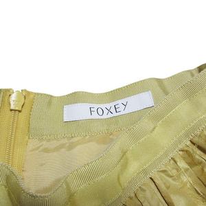 FOXEYシルクスカートFANCY CRYSTAL ✫ アンティークイエロー38 フォクシー FOXEY 美品 20年 Fancy Crystal スカート カットオフ