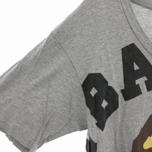 アベイシングエイプ A BATHING APE Tシャツ カットソー ビッグ猿フェイス ロゴプリント グレー /FT メンズ