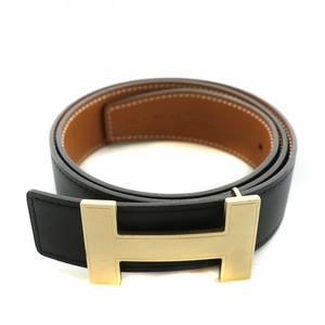 エルメス HERMES コンスタンス ベルト Hバックル T刻印 レザー ゴールド金具 #80 黒 ブラック /MW ☆AA★ メンズ