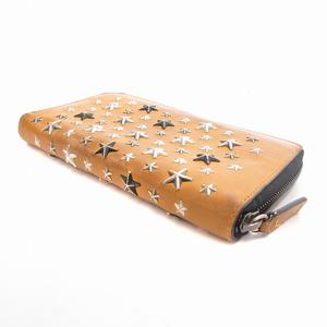 ジミーチュウ JIMMY CHOO 長財布 ラウンドファスナー スタースタッズ レザー 黄 イエロー /UD メンズ
