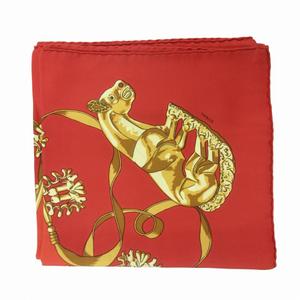 エルメス HERMES カレ90 LES CAVALIERS D'OR スカーフ チーフ 総柄