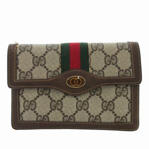 グッチ GUCCI オールドグッチ シェリーライン ヴィンテージ 財布 ウォレット GGキャンバス レザー 茶 ブラウン /FF 0827 メンズ