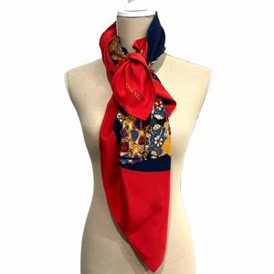 【稀少美品】シャネル　スカーフ　大判　シルク　ココマーク　宝石　地球儀柄 稀少美品】シャネル スカーフ 大判 シルク ココマーク 宝石 地球儀柄
