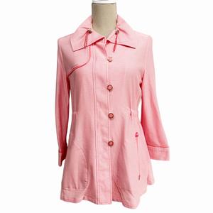 クレージュ courreges 美品 シャツワンピース ボーダー ひざ丈 ピンク 40 約M-L レディース