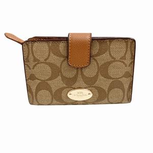 コーチ COACH 二つ折り財布 ウォレット シグネチャー柄 ベージュ ■WY レディース