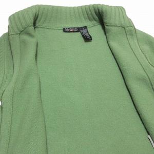 ポロジーンズ ラルフローレン POLO JEANS ニットジャケット ロゴ ビジュー ジップアップ ウール S 緑 グリーン X レディース