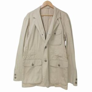 チャップス CHAPS 大きいサイズ フィールドジャケット ミリタリー リネン混 シャドーストライプ 2L ベージュ X メンズ