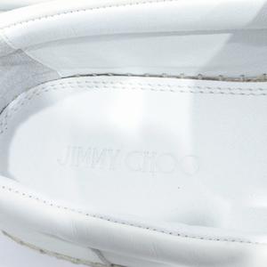 未使用品 ジミーチュウ JIMMY CHOO エスパドリーユ ローファー スリッポン スタッズ 切替 レザー 43 約28cm 白 ホワイト 0604 メンズ