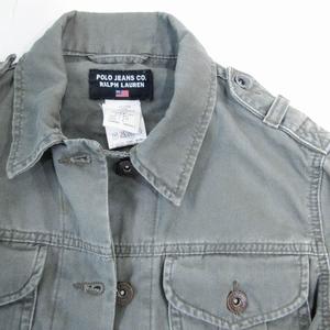 ポロジーンズ ラルフローレン POLO JEANS ワークジャケット ブルゾン コットン S 灰 グレー ■MET1 0720 レディース