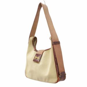 エルメス HERMES ヴィンテージ サコ ショルダーバッグ トワルアッシュ 切替 レザー キャンバス Hロゴ金具 ○J刻印 ベージュ ブラウン 系 ☆AA★ 0803 レディース