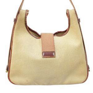 エルメス HERMES ヴィンテージ サコ ショルダーバッグ トワルアッシュ 切替 レザー キャンバス Hロゴ金具 ○J刻印 ベージュ ブラウン 系 ☆AA★ 0803 レディース